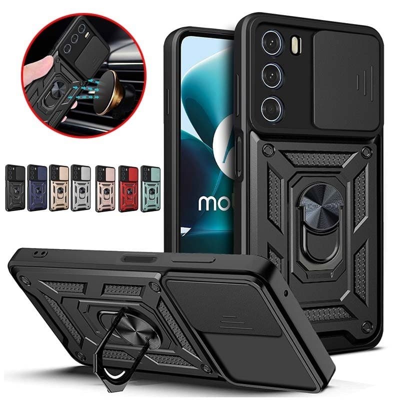 Capa Motorola Edge 30/Edge30 Neo Moto G52 G62 G82 Com Suporte Magnético Para Carro Anel Armadura Dura