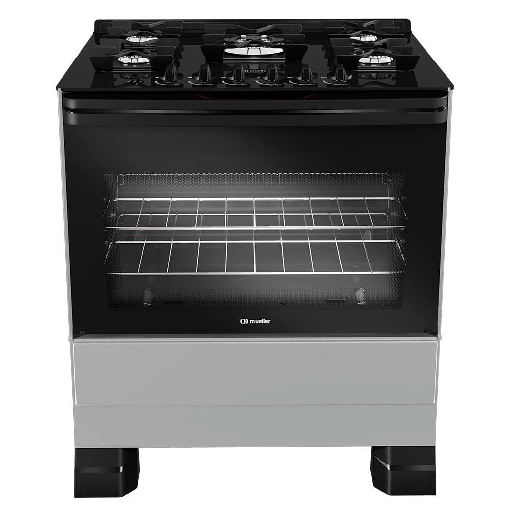 Fogão Mueller 5 Bocas Mesa de Vidro com Tripla Chama e Acendimento Automático MFV5BF