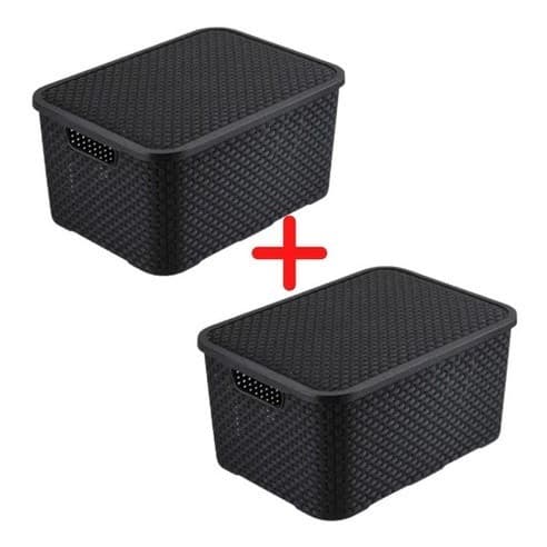 Caixas Organizadora De Brinquedo Roupa Suja Cesto C/tampa 7 LITROS PRETO
