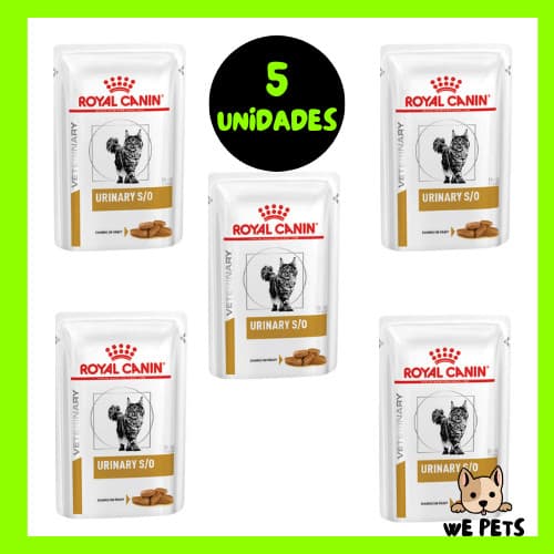 Kit 5 x Ração Úmida 85g Urinary S/O para Gatos Royal Canin Veterinary Wet Sachê Urinary