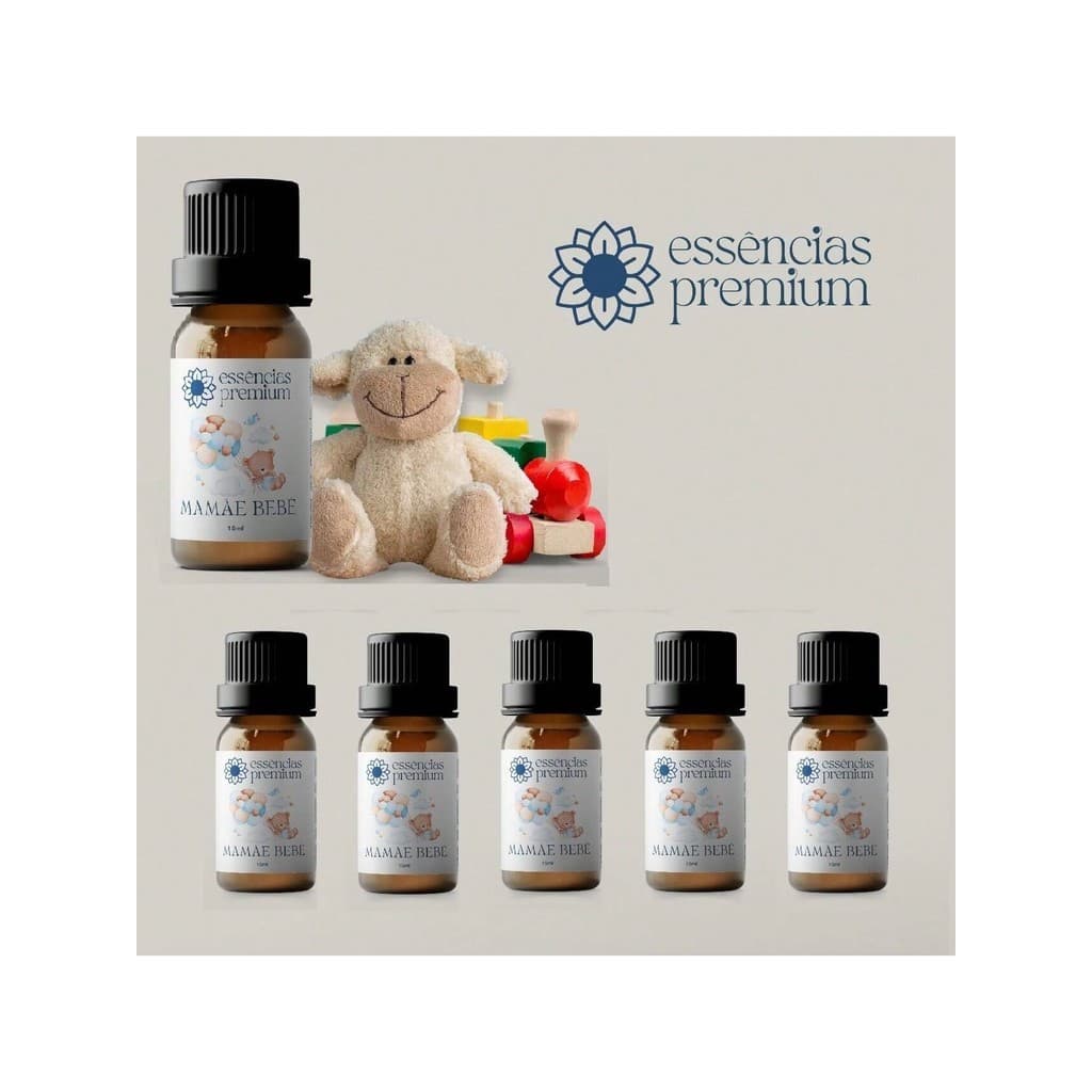 Kit 05 Essências de MamãeBebê Para Aromatizador e Difusor de Ambiente 15 ml
