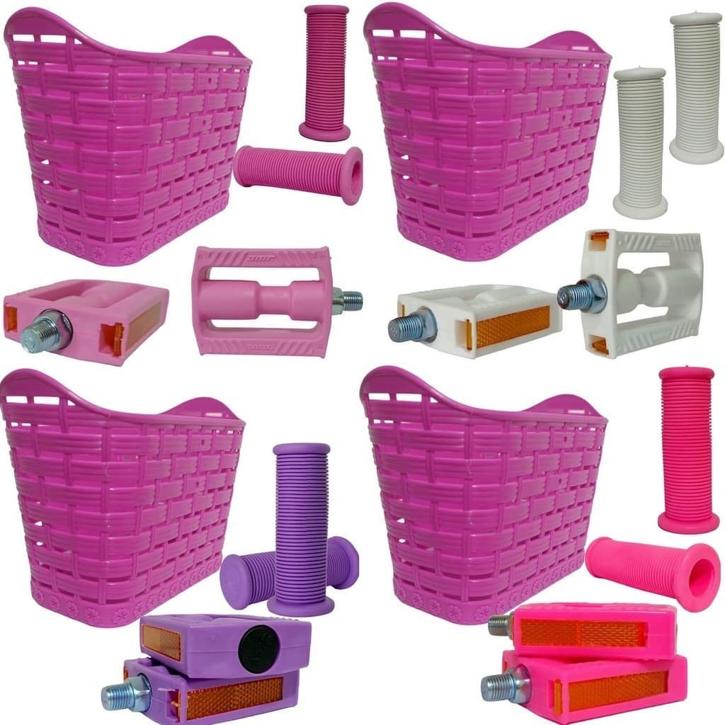 Kit Cesta Pedal Punho Para Bicicletas Infantil Do aro 14/16