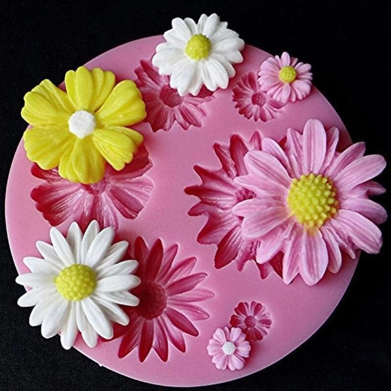 < Dream > Pétalas De Flores De Girassol 3D Em Relevo Molde De Silicone Alívio Ferramenta De Decoração De Bolo Fondant À
