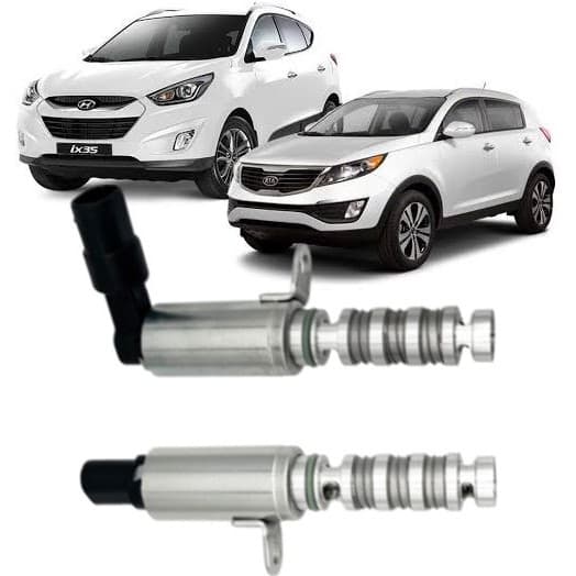 Kit 2 Valvula Solenoide Vvt de Admissão e Escape Sportage Ix35 Elantra 1.8 e 2.0 Flex