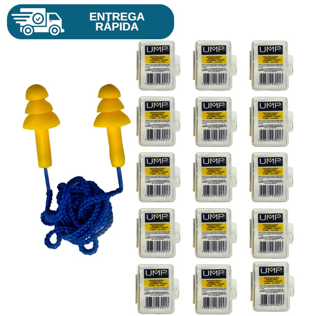 Kit 30 Protetor Auricular Tipo Plug Copolímero Para Ouvido Abafador De Ruidos Protetor Auditivo
