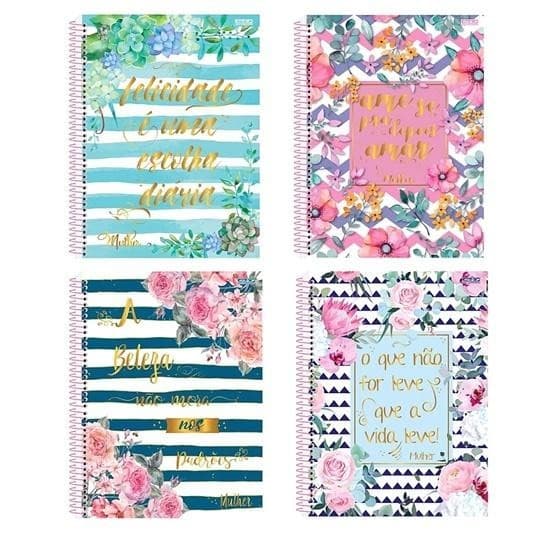 Caderno Mulher 96fls 1mat universitário Capa Dura SD 034460