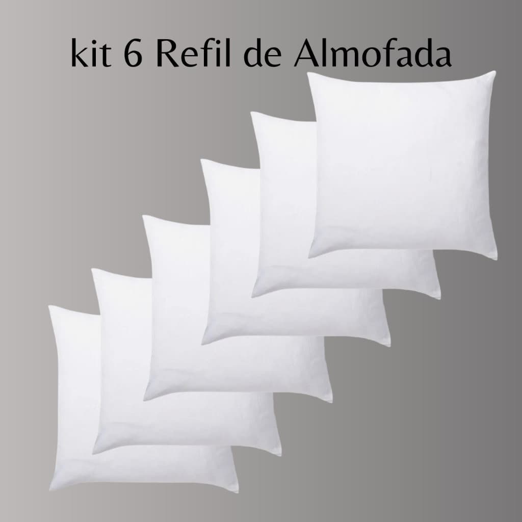 Kit 6 Enchimento para Almofada 45x45 Refil Floco De Espuma Premium e Poliéster TNT Almofada Decorativa