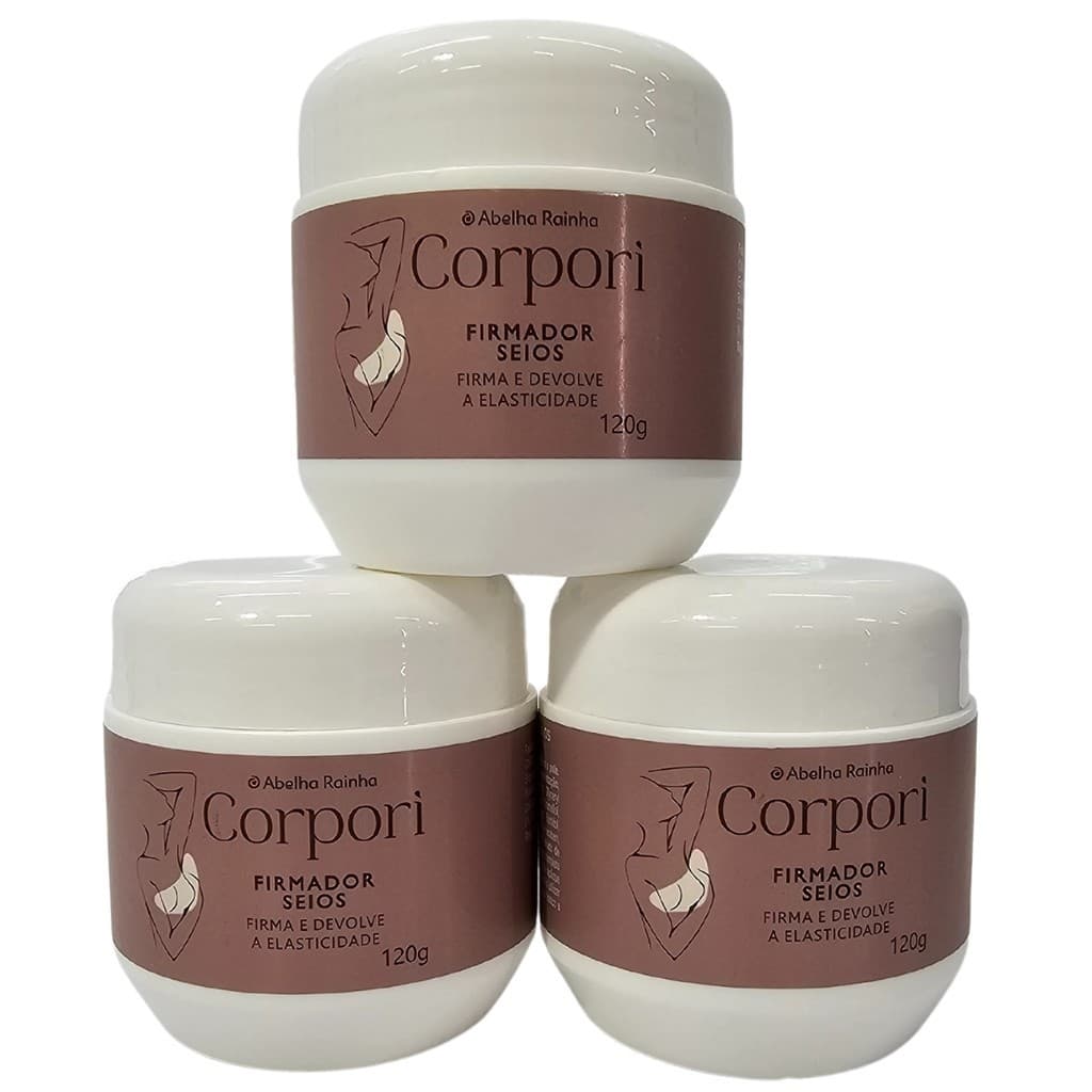 Kit 3 Creme Firmador Para Seios Com Colágeno Corpori Abelha Rainha