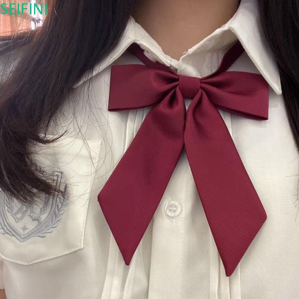 SEIFINI Mulher Laço De Elegante Temperamento JK Twill Weave Escola De Casamento Gravata Uniforme