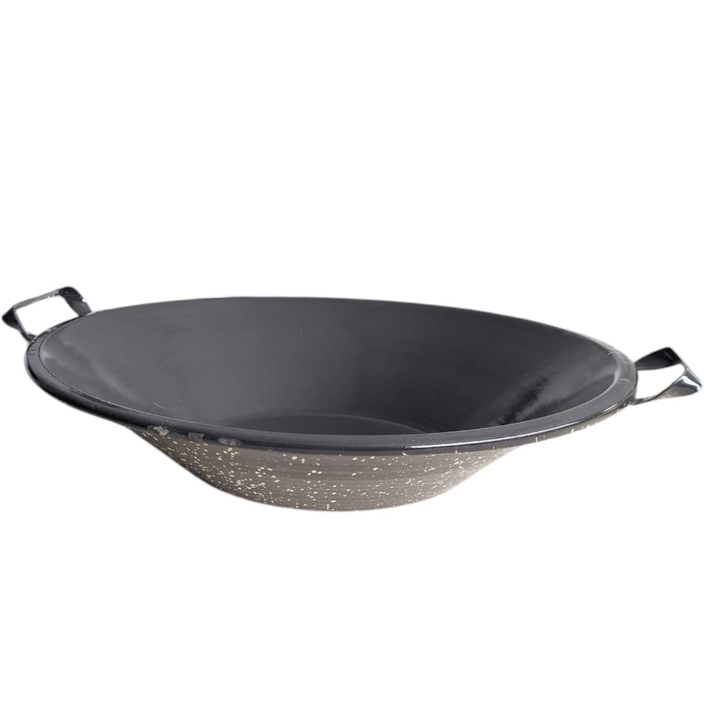 TACHO ESMALTADO PRETO Nº20 7L COM ALÇA DE FERRO