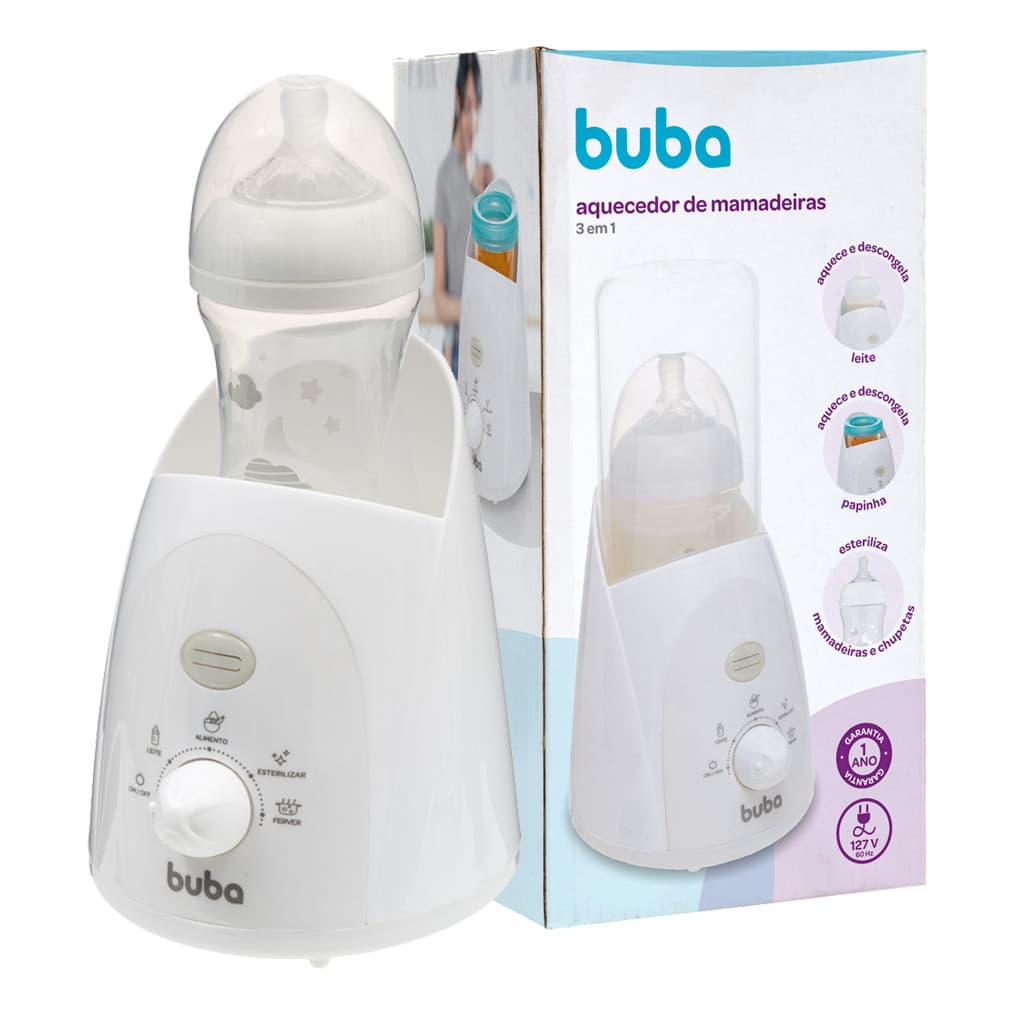 Aquecedor de Mamadeira e Papinha com Esterilizador de Chupeta - Buba