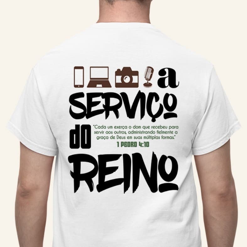 Camiseta Masculina Equipe de Mídias Igreja Camisa Confortável