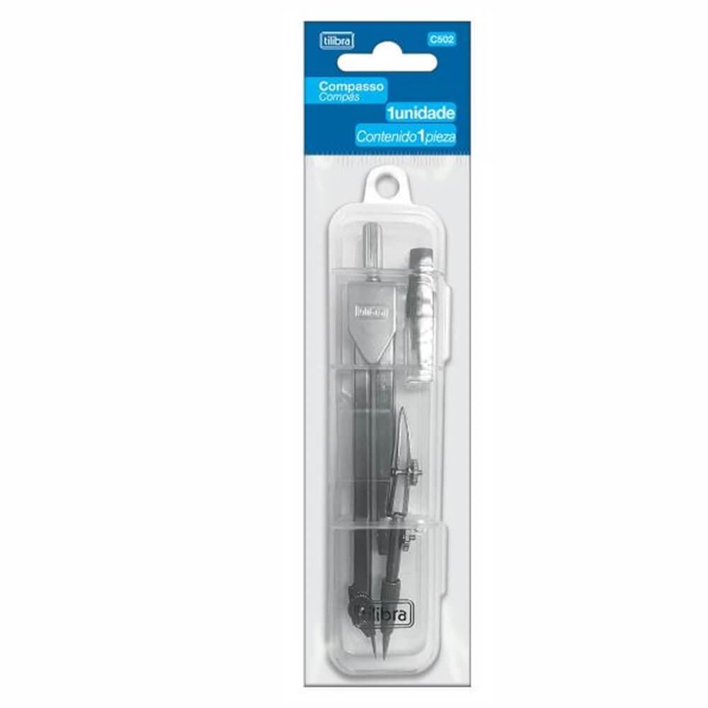 Compasso Metal com Tira-Linha  e Estojo (Ref. C502) - Tilibra