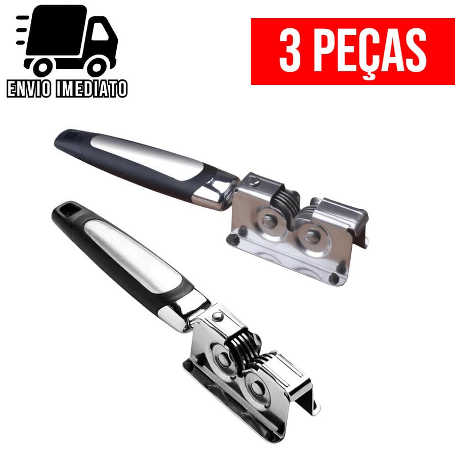 Kit 3 Amolador de Faca Profissional Aço Inoxidável Afiador com 3 Afiadores Tesoura Lâmina Facas