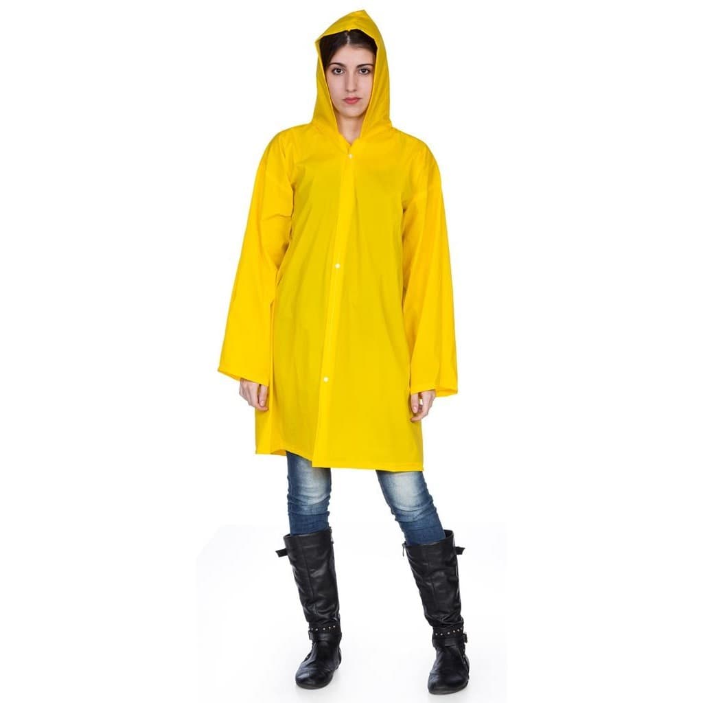 Capa De Chuva sem Forro Laminada Pvc Amarela