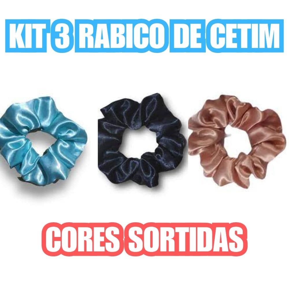 Kit 3 Rabico de Cetim Cor Sortida