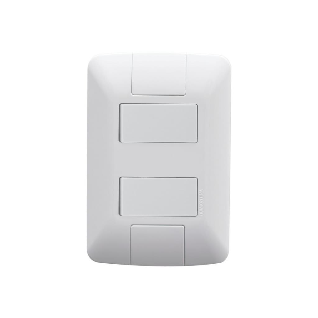 Conjunto 4x2 Com 1 Interruptor Simples 6A 250V e 1 Interruptor Paralelo 6A 250V Branco 57241045 Aria Tramontina