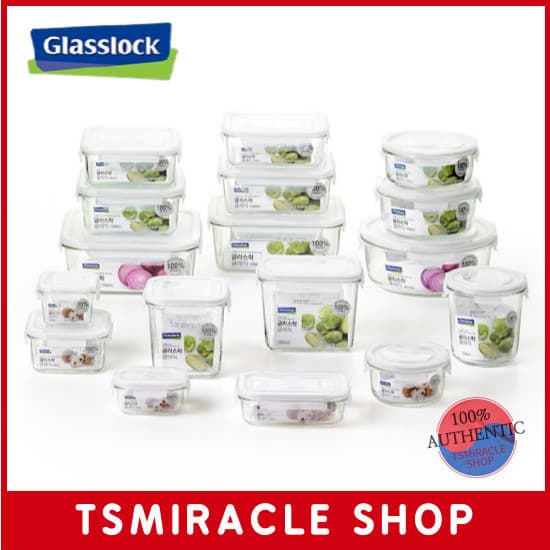 Coleção De Recipientes De Armazenamento Herméticos De Vidro Glasslock Classic White Edition