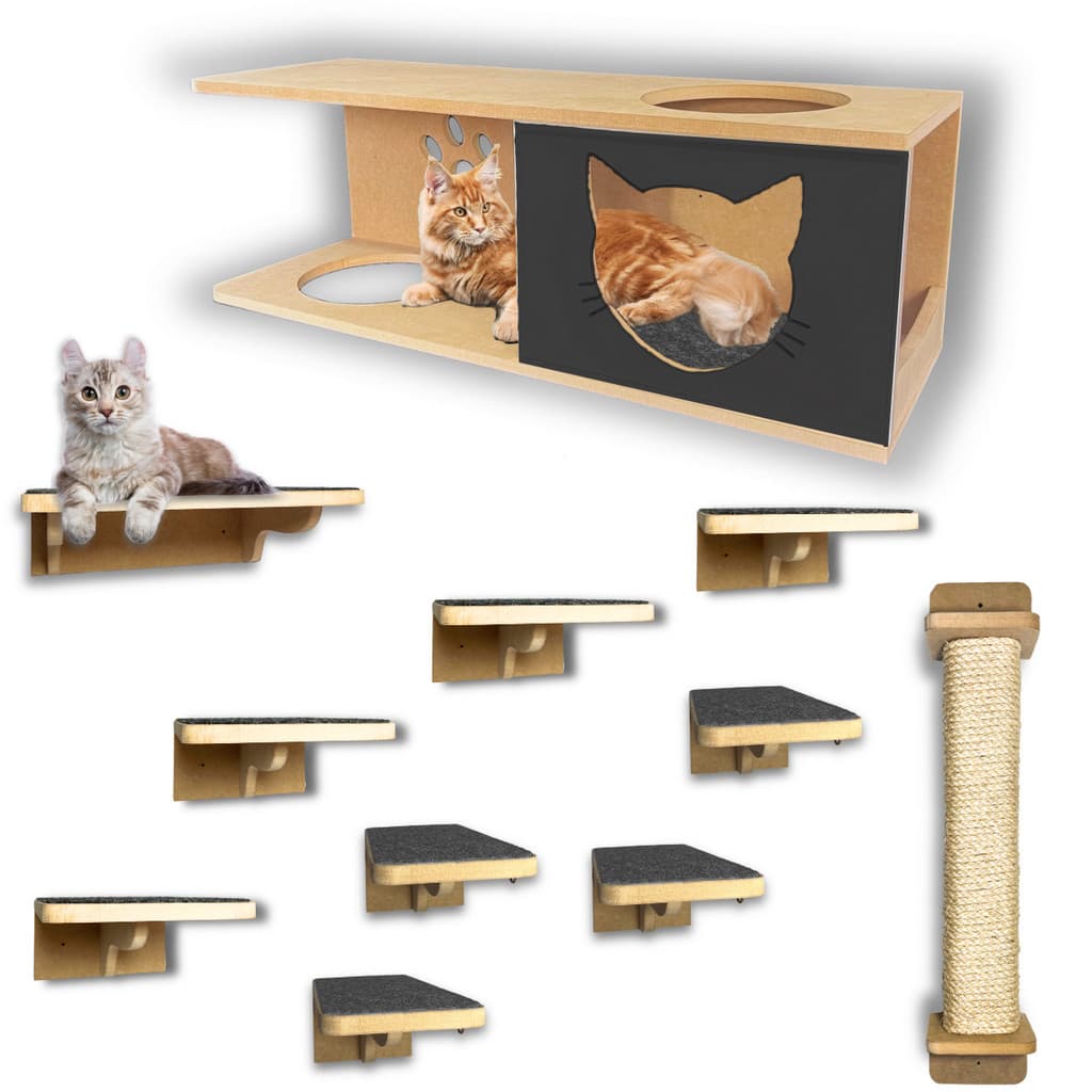 Playground Para Gatos 11pçs Resistente Com Arranhador 80cm Envio Montado Parque Gato Playground