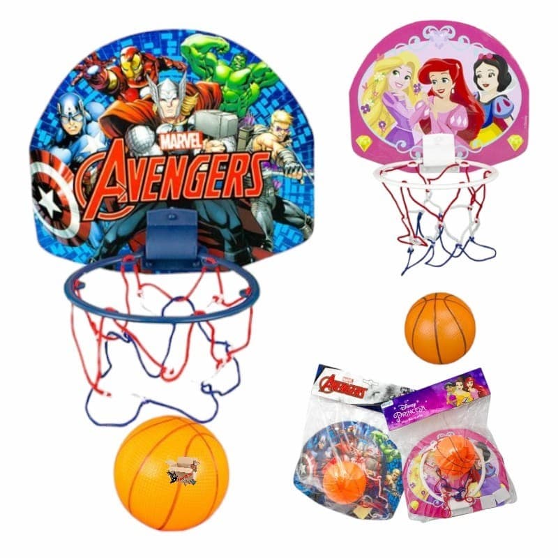 Brinquedo Kit Basquete Tabela + Bola Super Heróis Disney - Etitoys