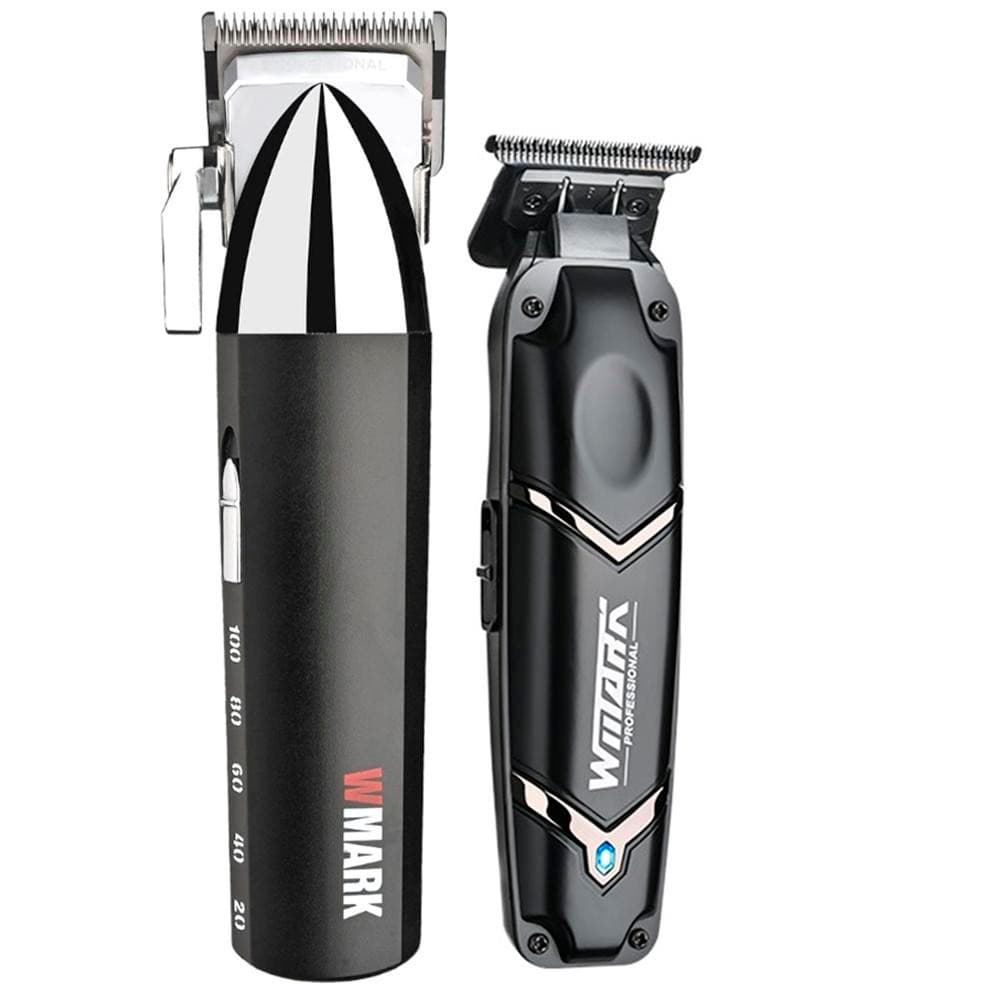 Kit 2 Maquina de Cabelo Wmark Corte NG 2039 Preto e  NG 2048 Acabamento Profissional