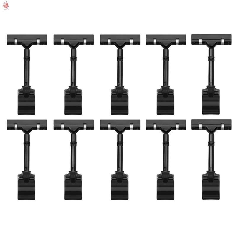 10PCS Porta Sinal Plástico Ajustável , Clip-on Estilo Double Head Display Clips Rotativo De Reutilização Tag De Preço Do Para Loja
