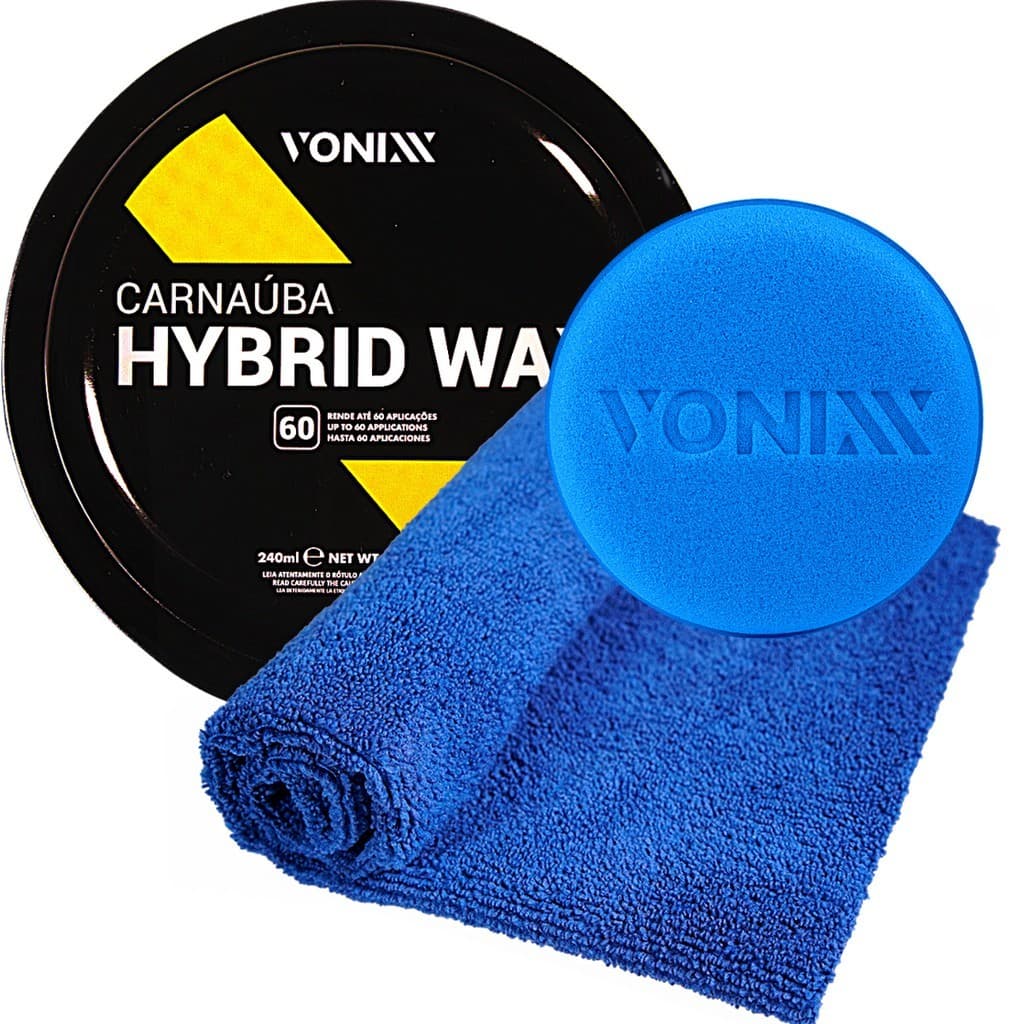 Hybrid Wax Cera Automotiva de Carnaúba + Pano Microfibra Vonixx