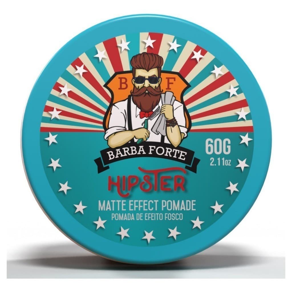 Matte Effect Pomade Hipster Barba Forte 60g Penteado Efeito Seco e Natural
