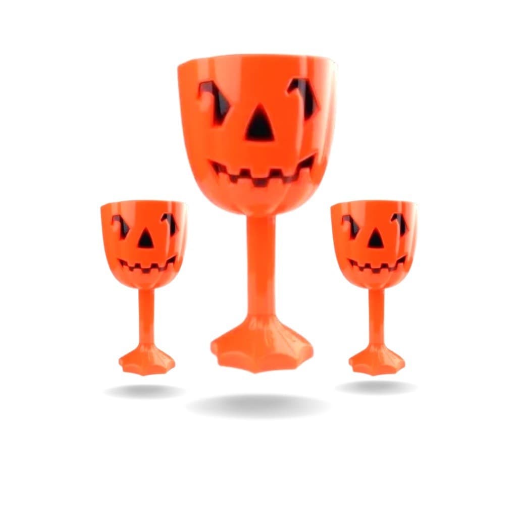 4 Taças Abóbora para Halloween Laranja para Dias das Bruxas