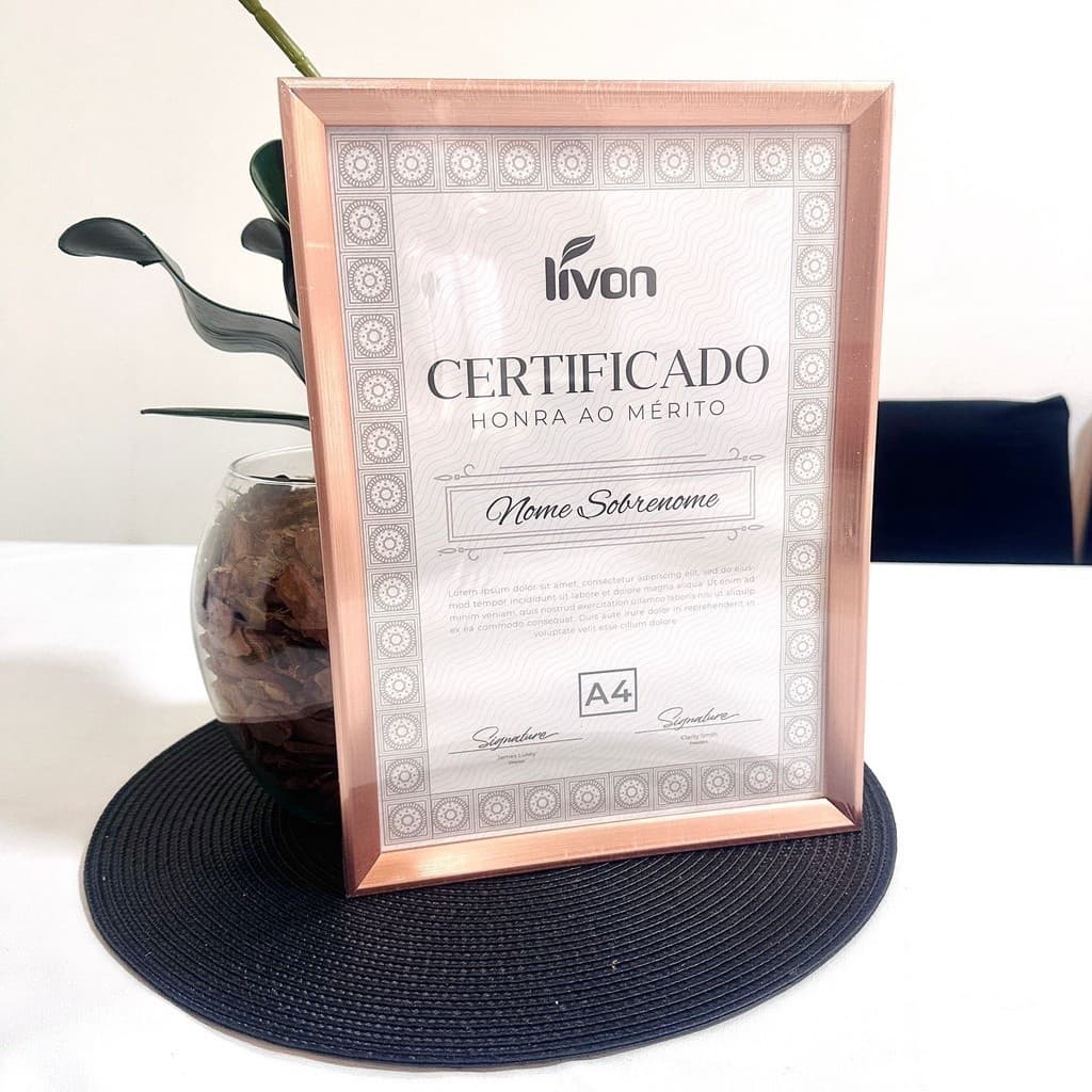 Porta Retrato Moldura A4 para Documentos Diploma Certificado Ilustrações Pintura Fotos Plástico