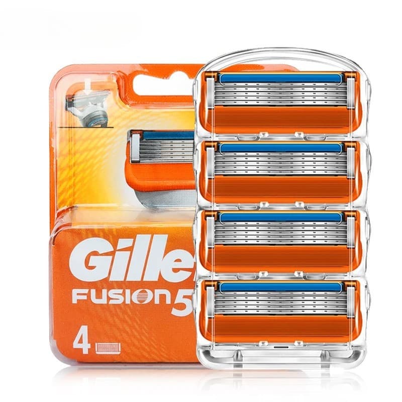 20Pcs Lâminas De Barbear Gillette Fusion Razor Blades Homens Face Hair Beard Remover Mahcine Substituíveis Cabeça Cassetes De 4 Peças/pack