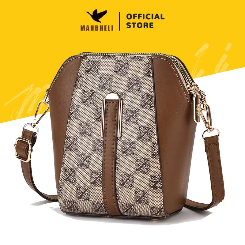 MAHBHELI Bolsa Feminina Estilo Coreano - Quadrada Minimalista Ombro/Transversal + Mini Bolsa para Celular Prática