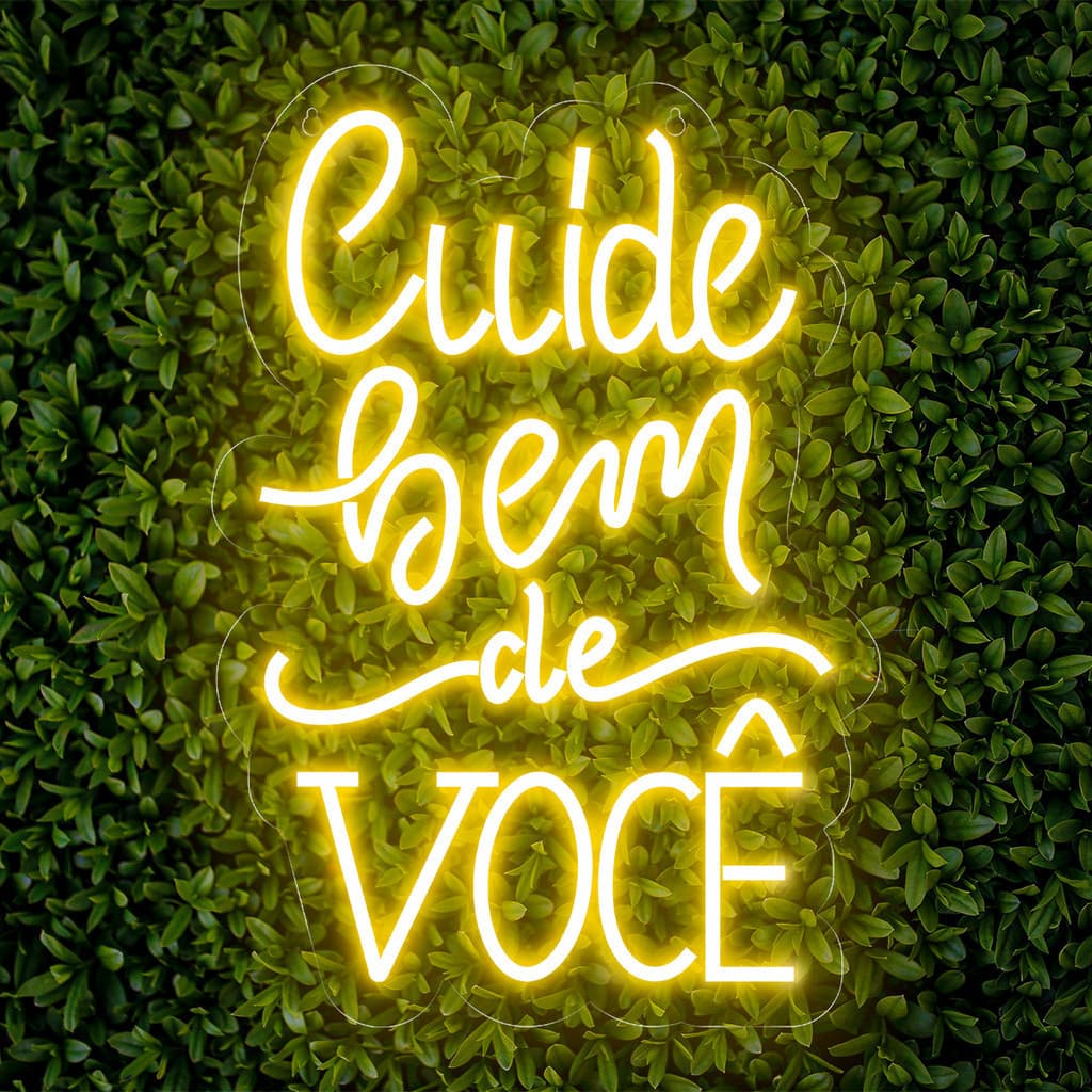 Painel Neon Led Cuide bem de você instagramavel