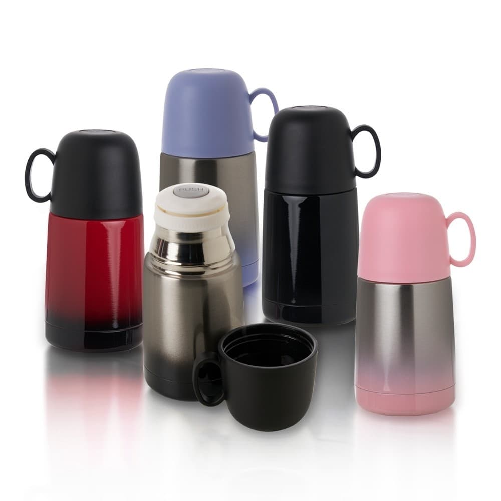 Mini Garrafa Térmica 250ml Colorida Escola, Presente Volta as Aulas Café Chá