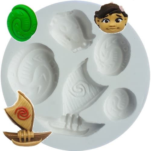 Molde De Silicone Moana, Barco, Coração De Tefit Confeitaria