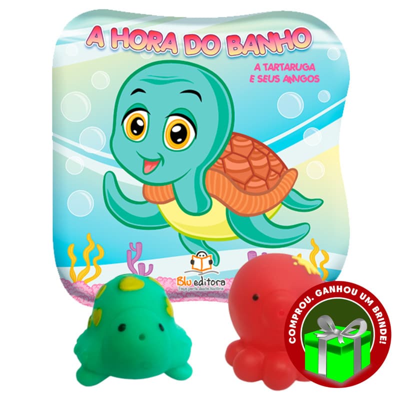 Livro A hora do banho: A tartaruga e seus amigos Blu Crianças Filhos Infantil Desenho História
