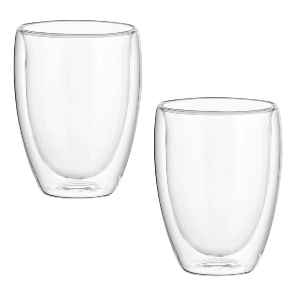 Jogo Copo Parede Dupla Vidro 450ml Copo Duplo Grande Kit 2un