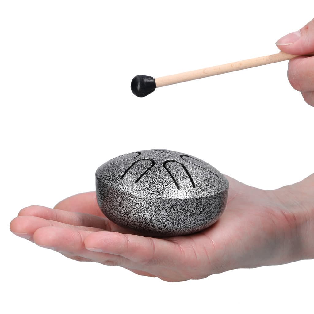 Tambor De Língua De Aço De 6 Tons De 3 Polegadas , Tambores Manuais Com Baquetas , Instrumentos Musicais De Percussão