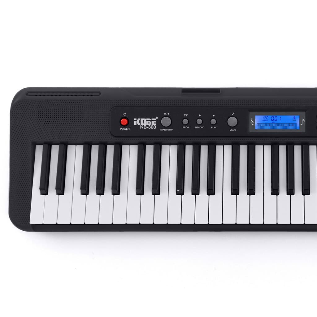 Teclado Musical Kobe KB-300 5/8 61 Teclas Sensíveis ao Toque com Pedal Sustain