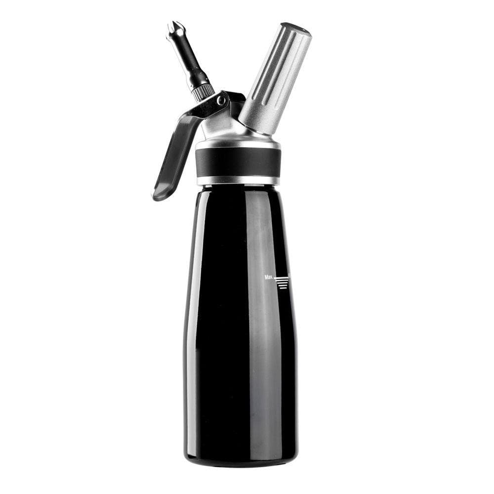 Garrafa Sifão Cromus Allonsy Preto Profissional 500ml Preparo de Doces Bolos e Bebidas 8x8x30 1un