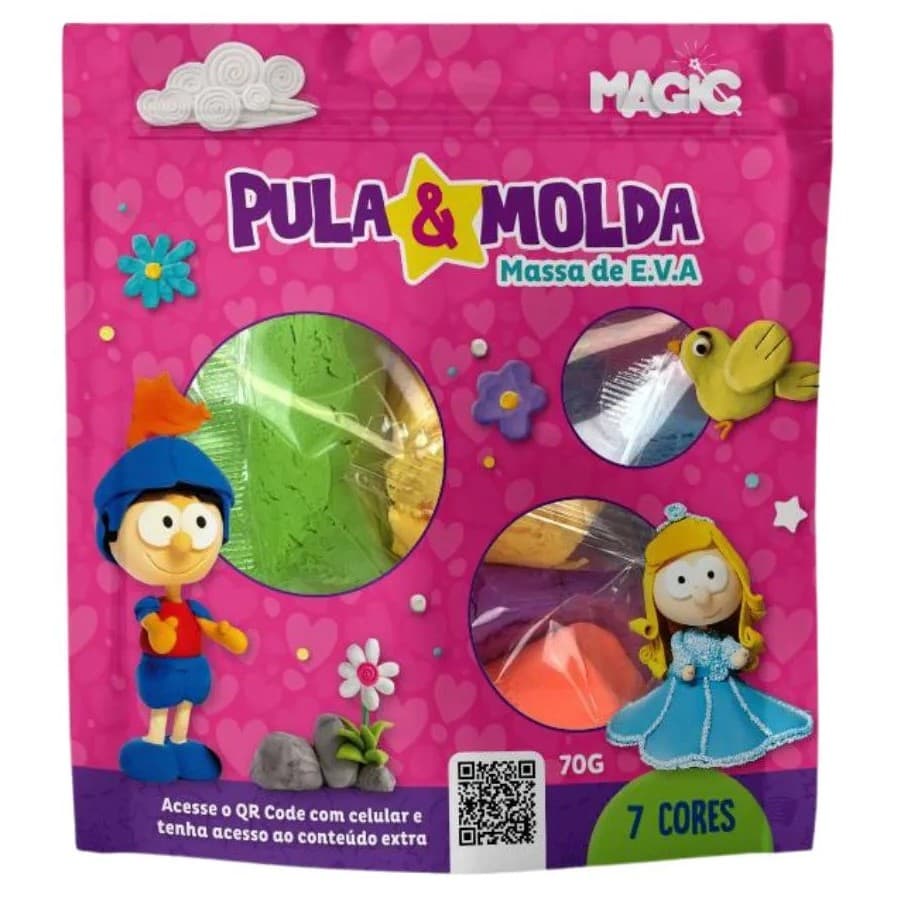 Pula & Molda - Massa de E.V.A - 7 Cores - Princesas