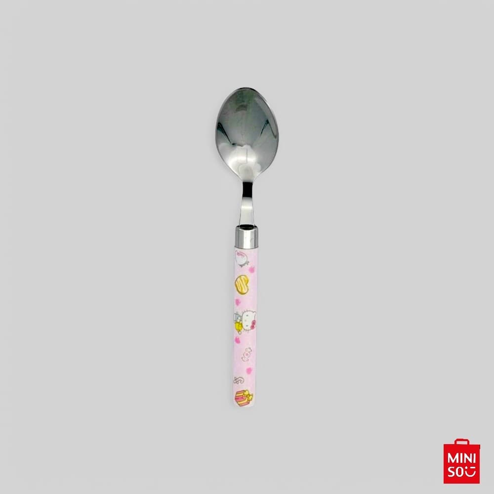 Colher de Chá Hello Kitty Miniso – Aço Inoxidável com Cabo Decorado Sanrio