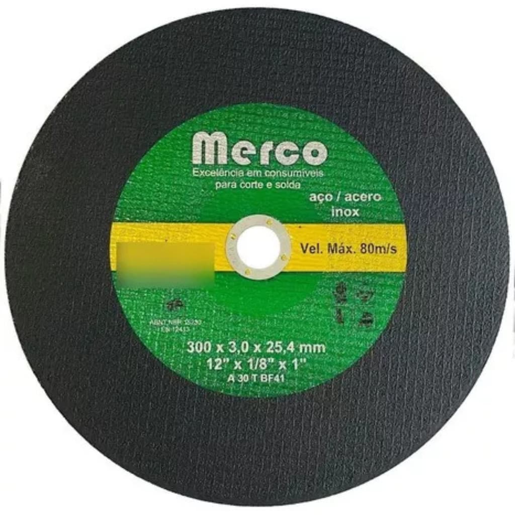DISCO ABRASIVO DE CORTE 12 (305MMX3,0MMX25.4MM) MERCO