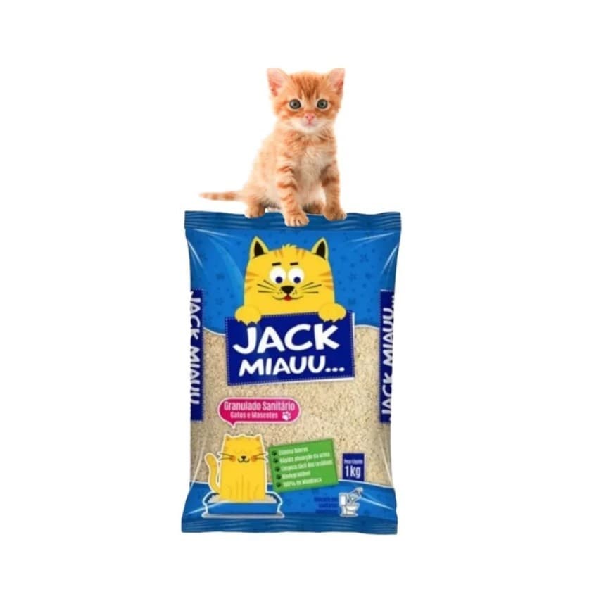 Areia para Gatos Jack Miau Granulado Sanitário Higiênico Biodegradável 1 kg