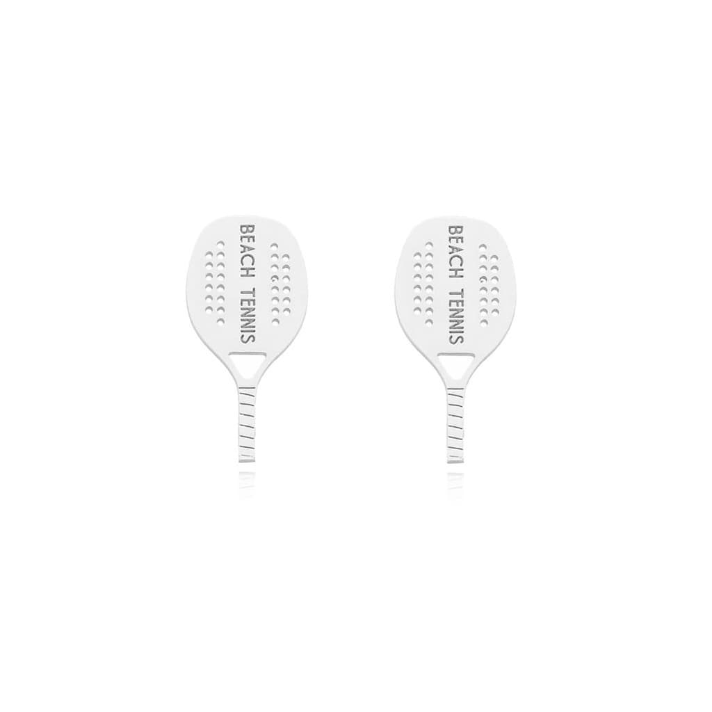 Brincos Raquete de Beach Tennis 2cm em Prata 925