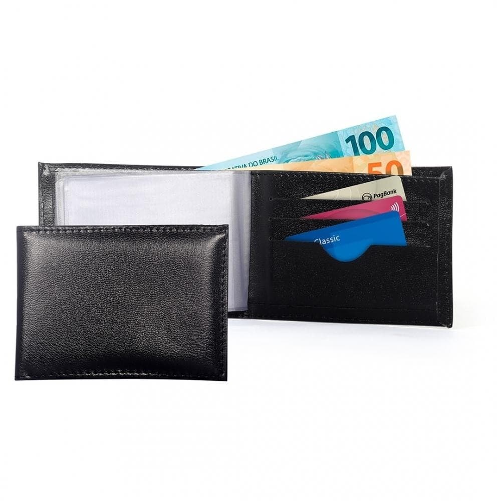 Carteira Básica Slim Masculino Costura Reforçada Moda Casual Praticidade Dia a Dia