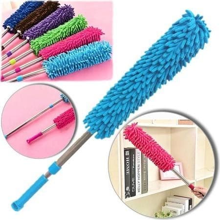 Espanador De Pó Microfibra Com Cabo Retrátil Para Limpeza Domestica Diversas Cores