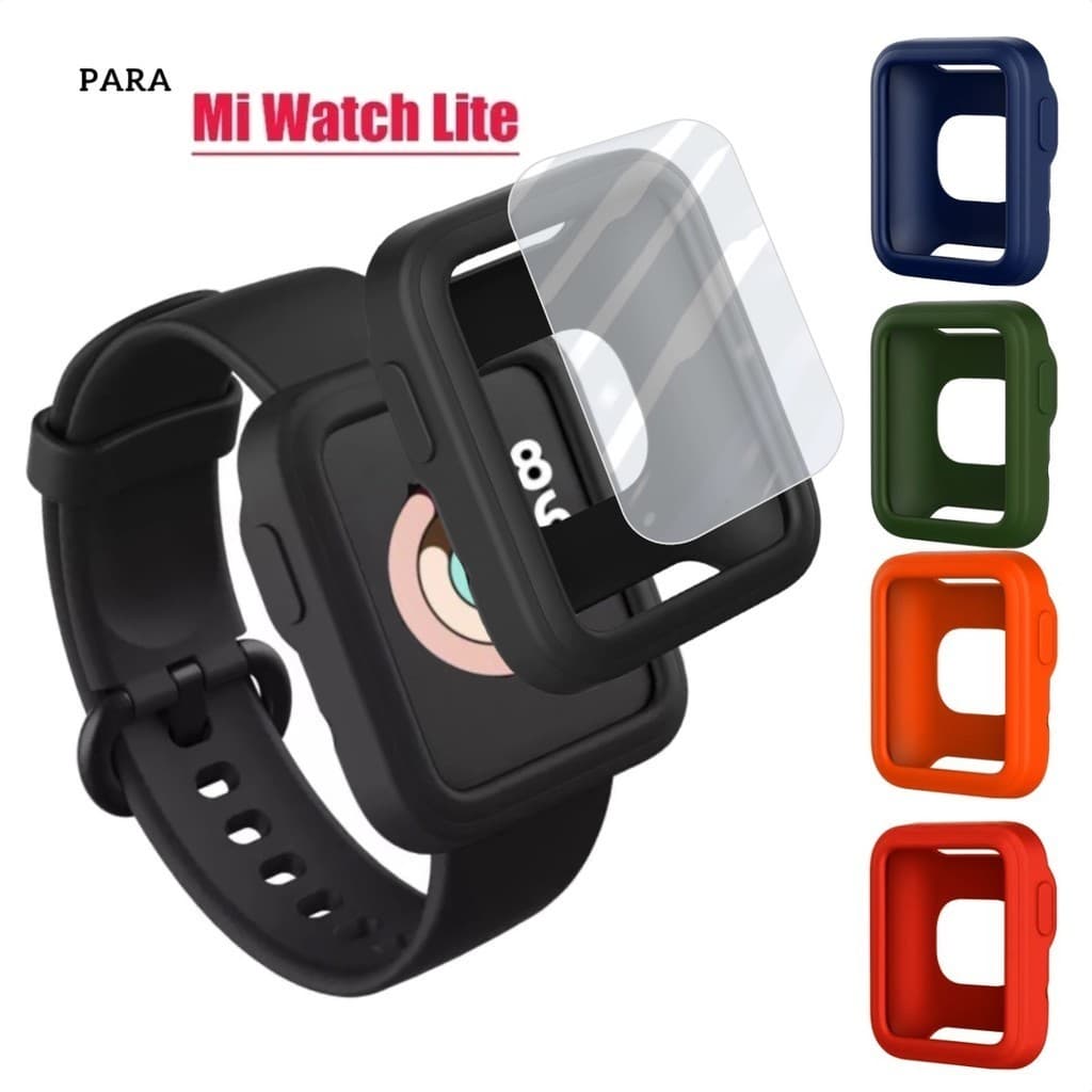 Capa Bumper Case De Silicone + Pelicula Para Xiaomi Mi Watch Lite