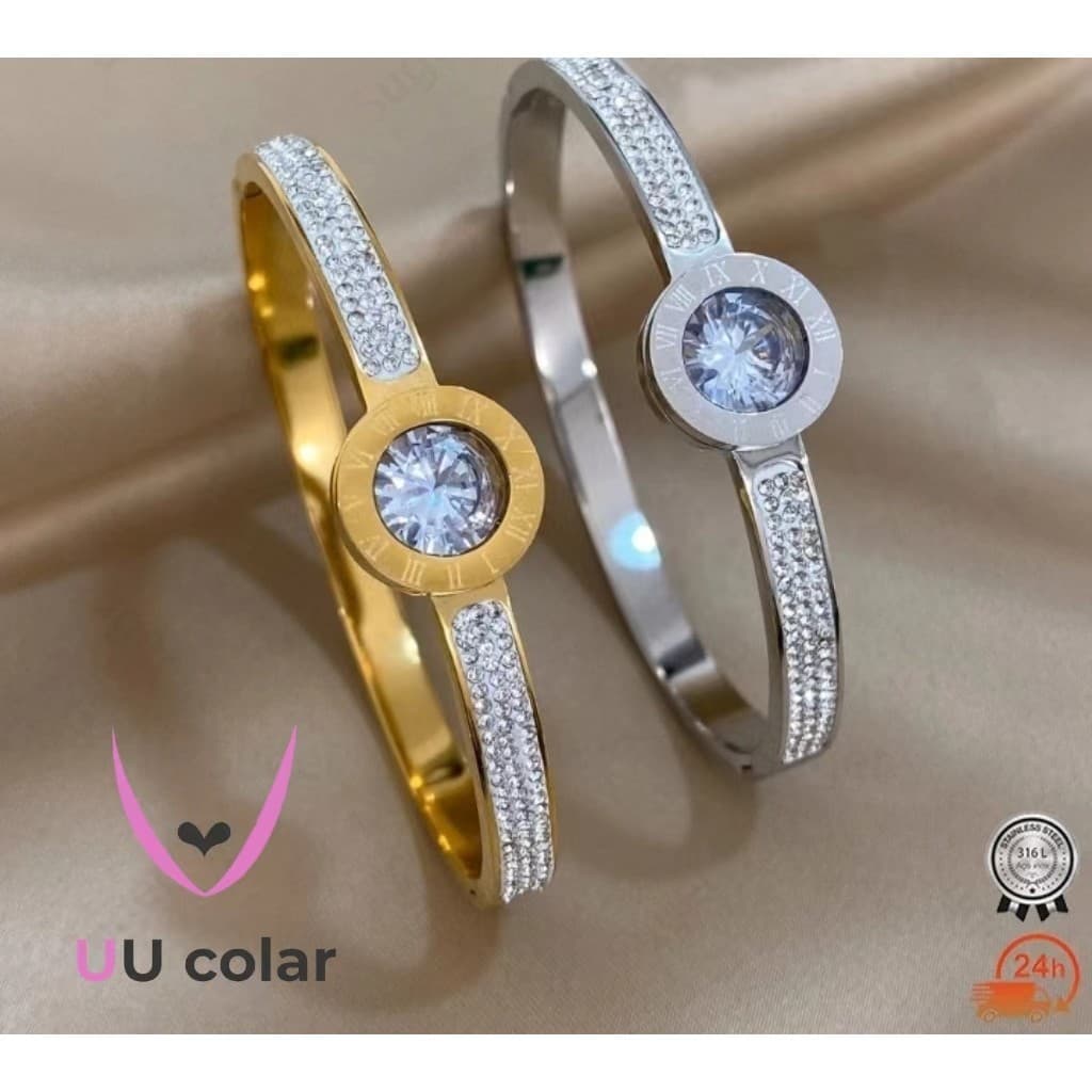 Elegância Simples: Pulseira Numeral Romano Ouro Rosa e Prata - Estilo Coreano Moderno
