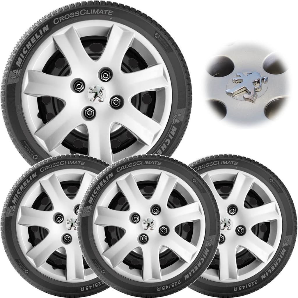 4x Calota Jg Peugeot 207 206 Sw 867bt Aro 14 Emblema Original